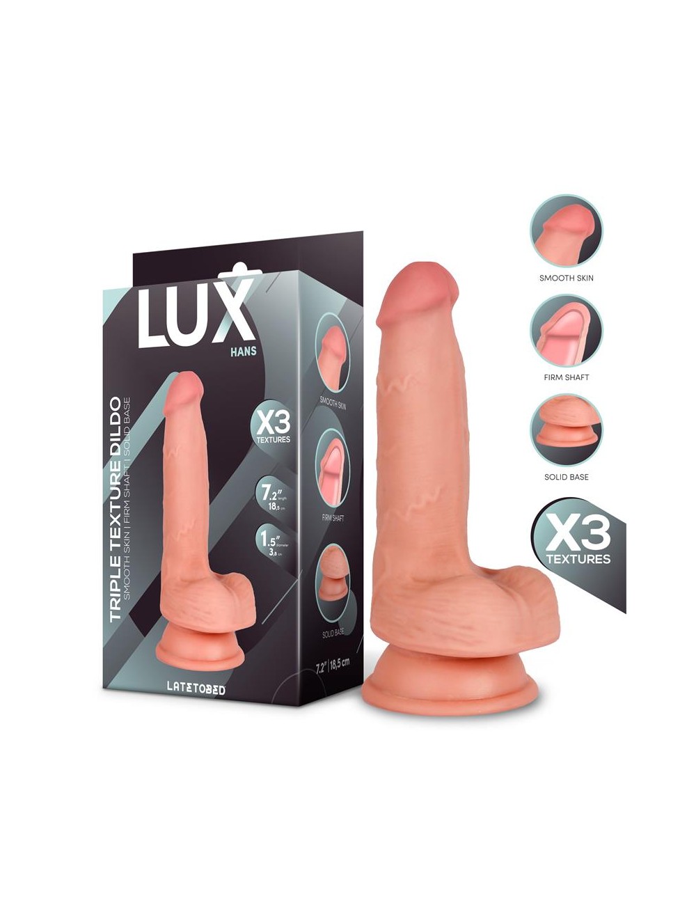 Hans Dildo Triple Densidad con Testiculos 72