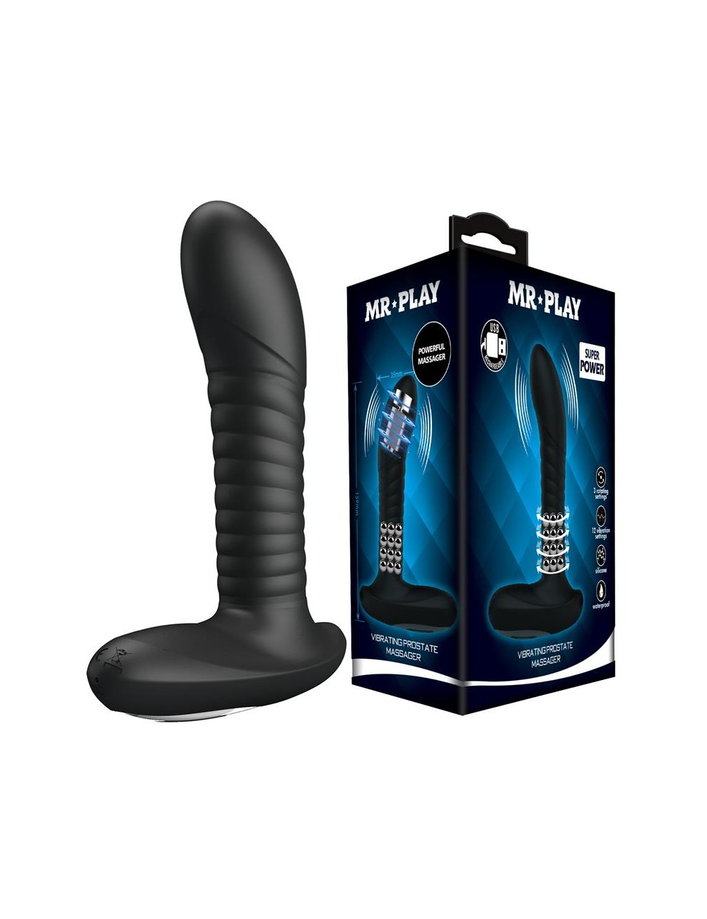 Masajeador Prostatico con Vibracion y Bolas Rotadoras
