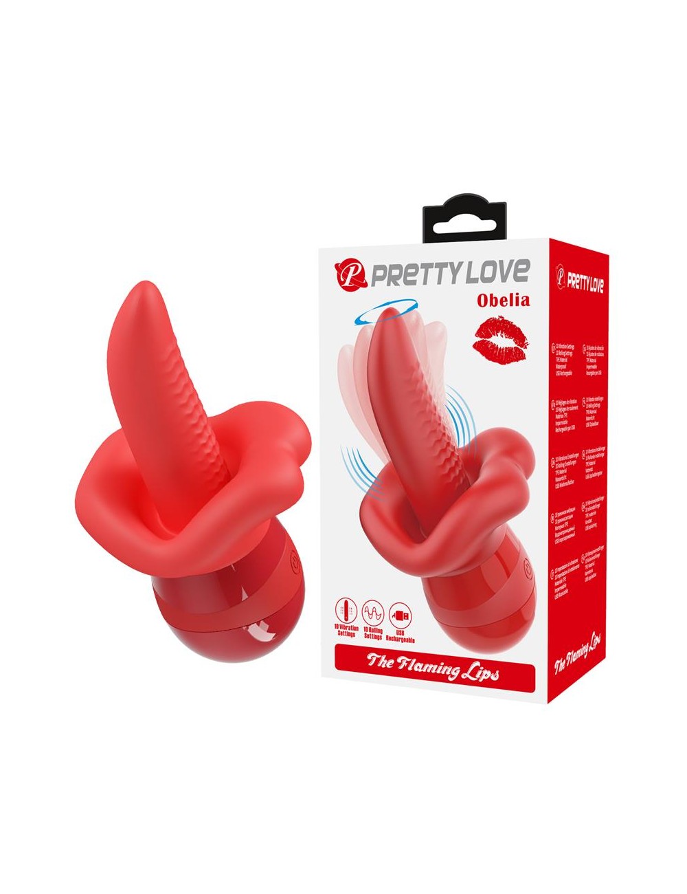 Obelia Estimulador con Vibracion y Movimiento Lengua