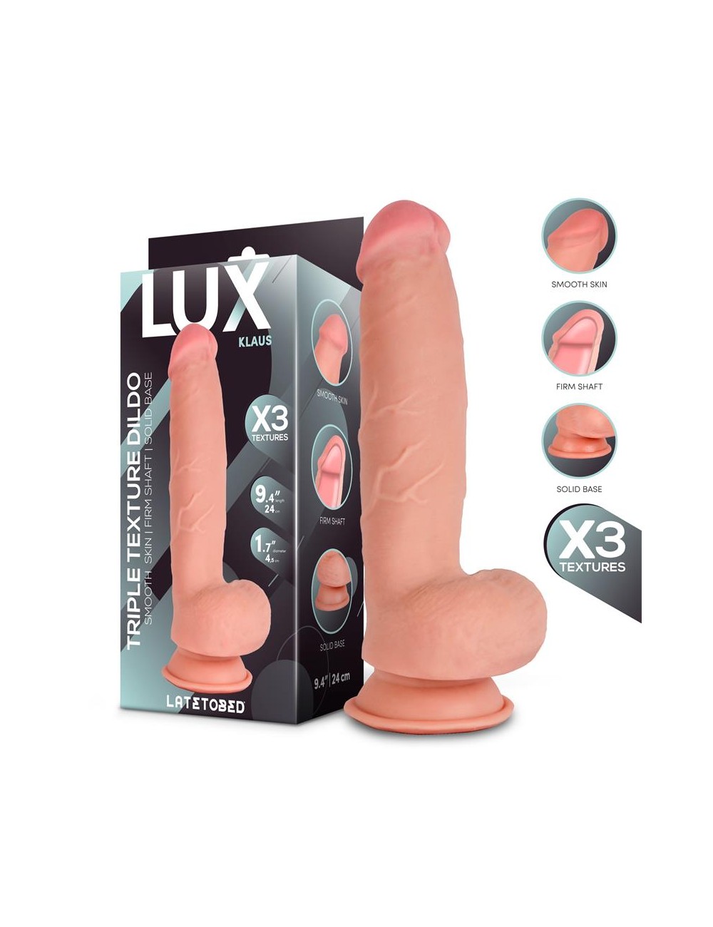 Klaus Dildo Triple Densidad con Testiculos 94