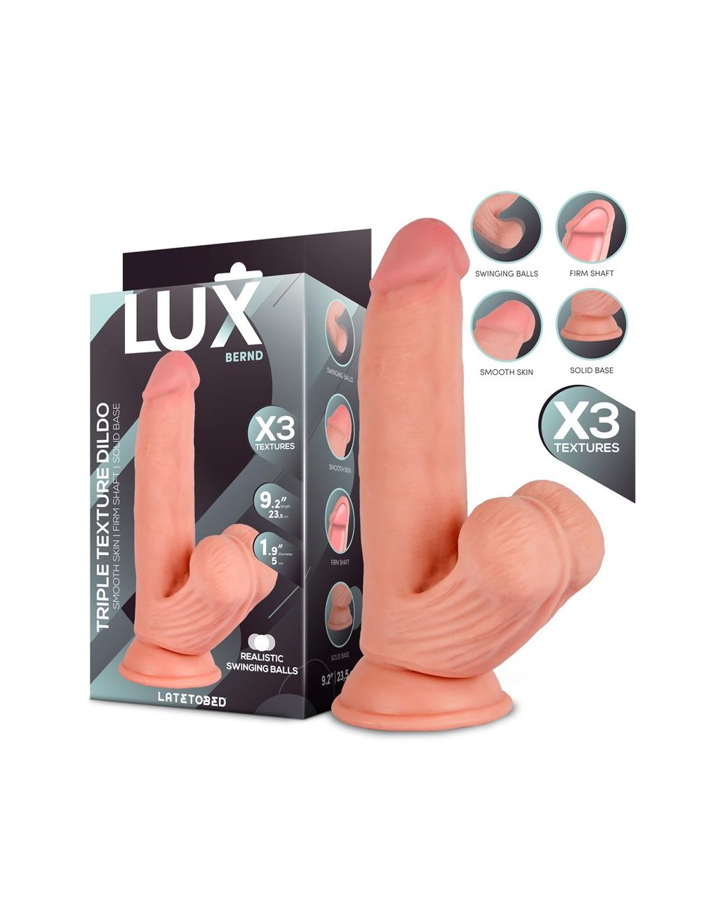 Bernd Dildo Triple Densidad con Testiculos Oscilantes 92