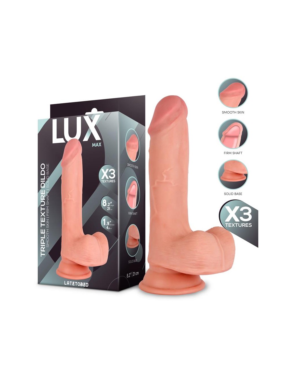 Max Dildo Triple Densidad con Testiculos 82
