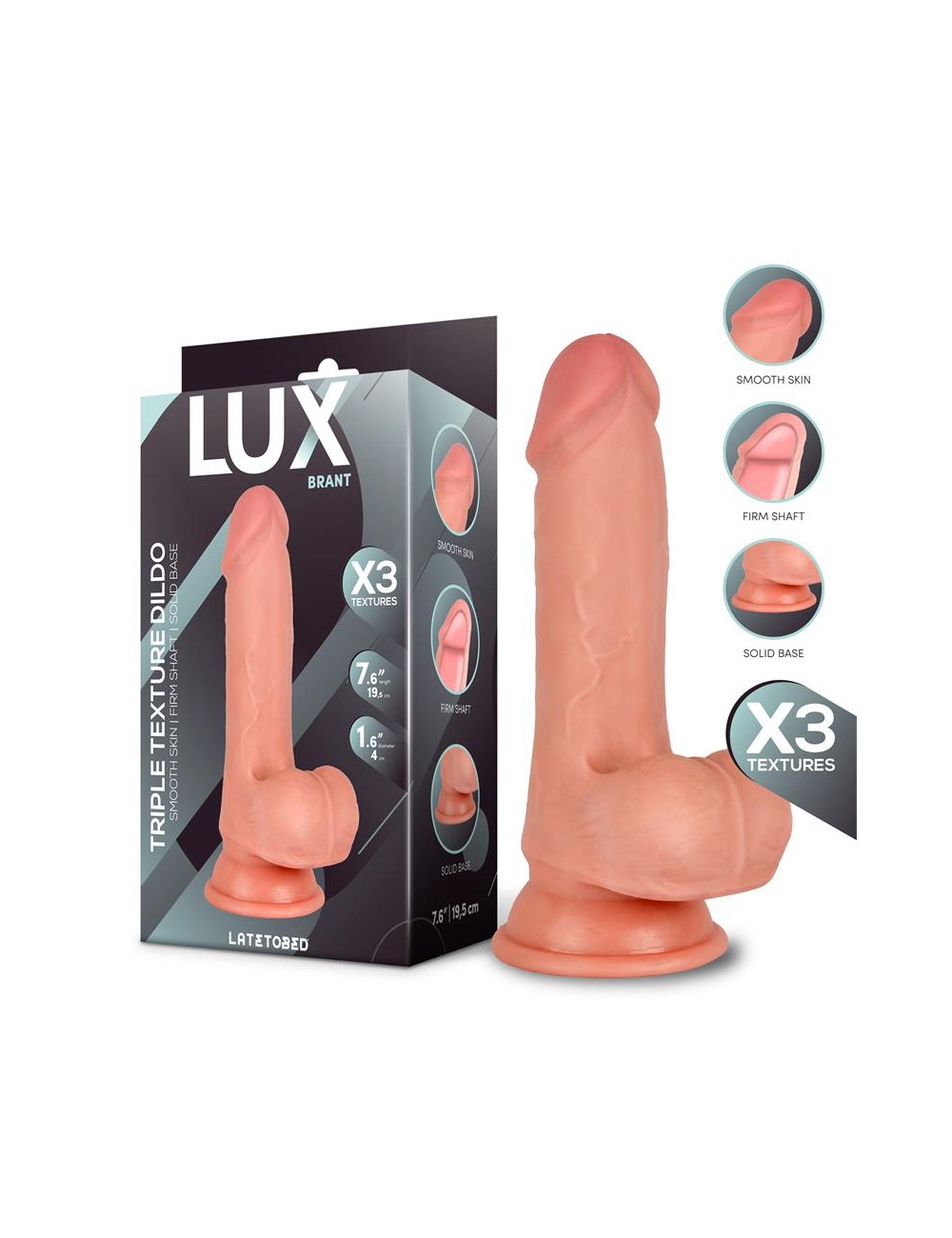 Brant Dildo Triple Densidad con Testiculos 76