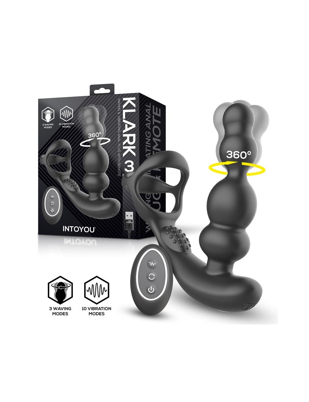 Klark Plug Anal Oscilante con Vibracion y Control Remoto