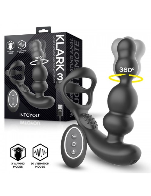 Klark Plug Anal Oscilante con Vibracion y Control Remoto