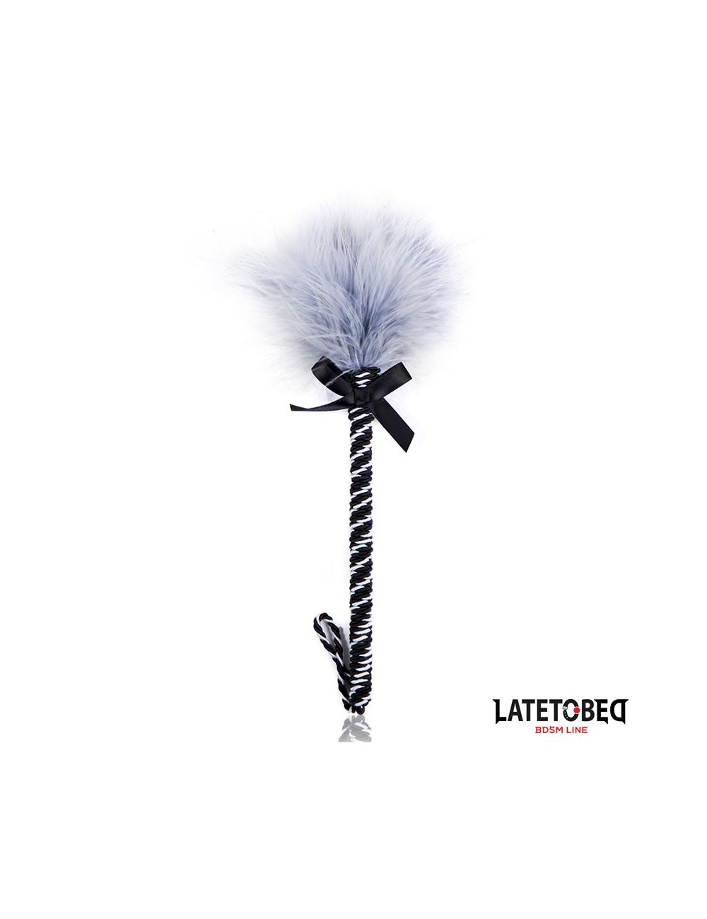 Plumero con Lazo Gris y Negro 25cm
