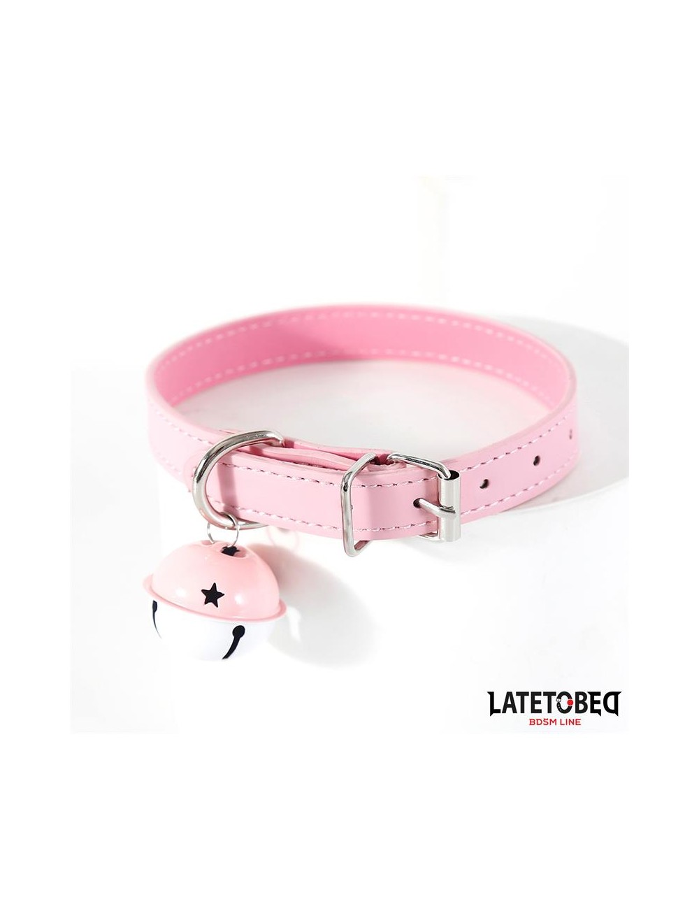 Collar con Cascabel Ajustable Rosa
