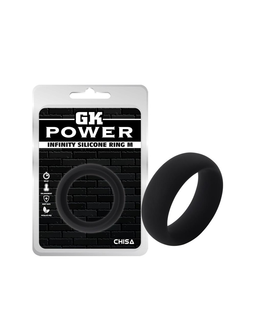 Anillo para el Pene Infinity Silicona M Negro