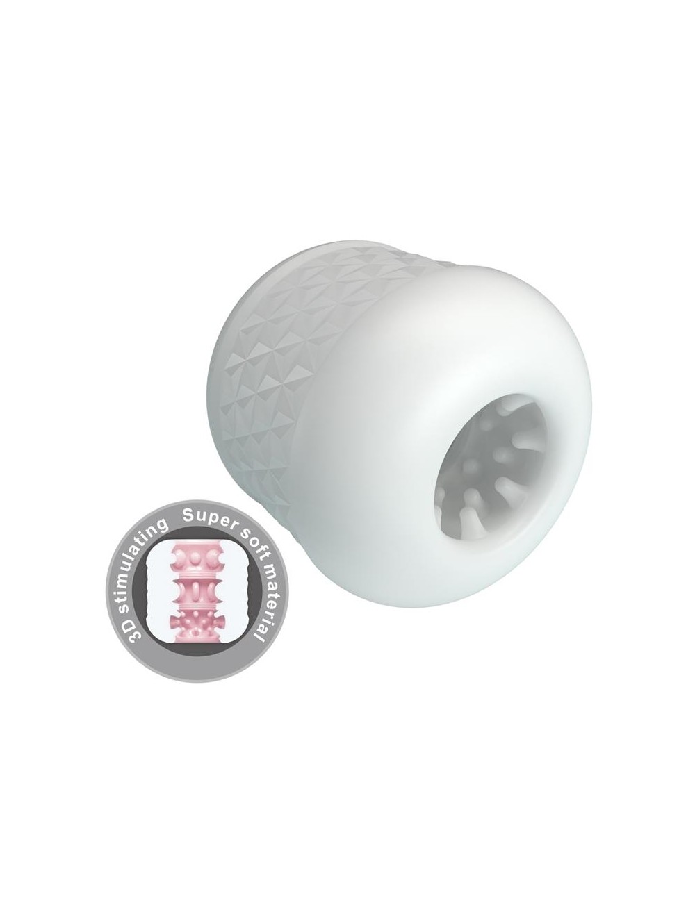 Crystle Masturbador Doble Entrada Blanco