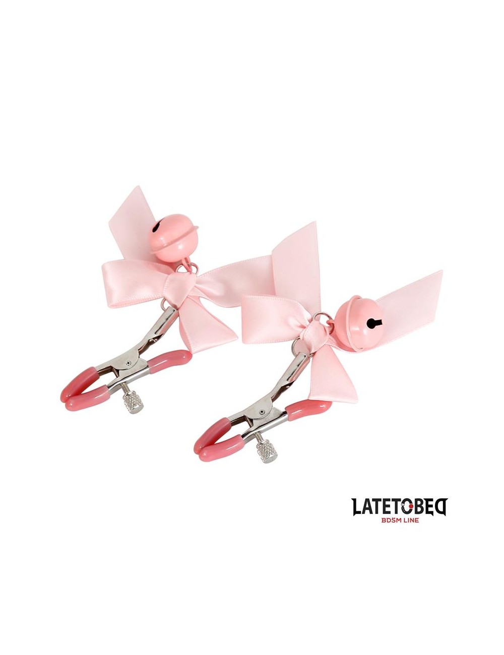 Pinzas para Pezones Lazo y Cascabel Rosa