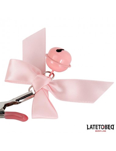Pinzas para Pezones Lazo y Cascabel Rosa