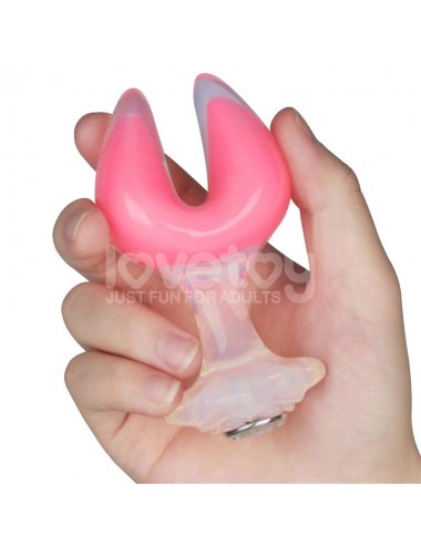 Gemoria Plug Anal Silicona Doble Punta Brilla en la Oscuridad
