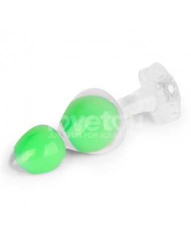 Gemoria Plug Anal Silicona Bola Interna Acero Brilla en la Oscuridad