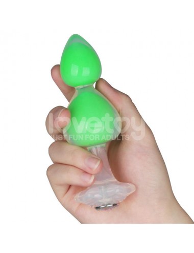 Gemoria Plug Anal Silicona Bola Interna Acero Brilla en la Oscuridad