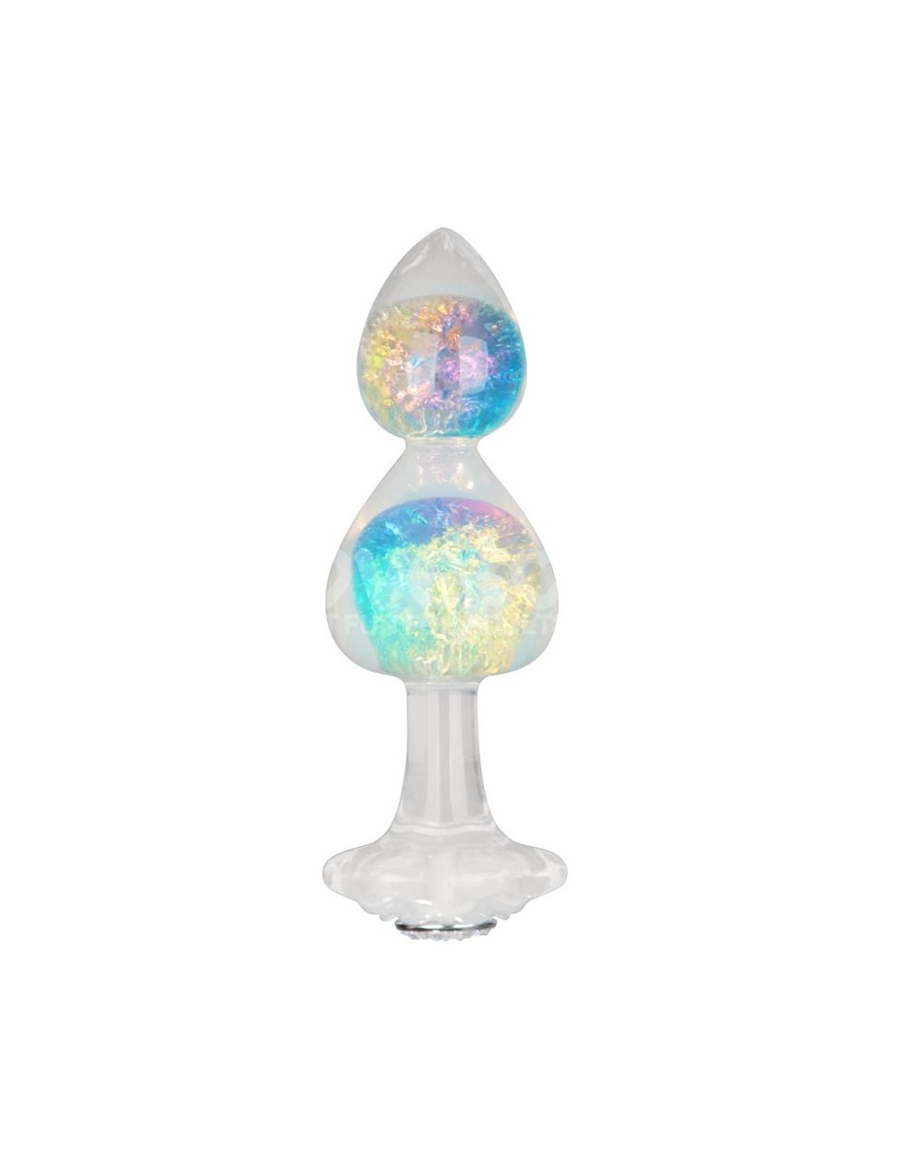 Gemoria Plug Anal de Silicona con Centro de Cristal Multicolor