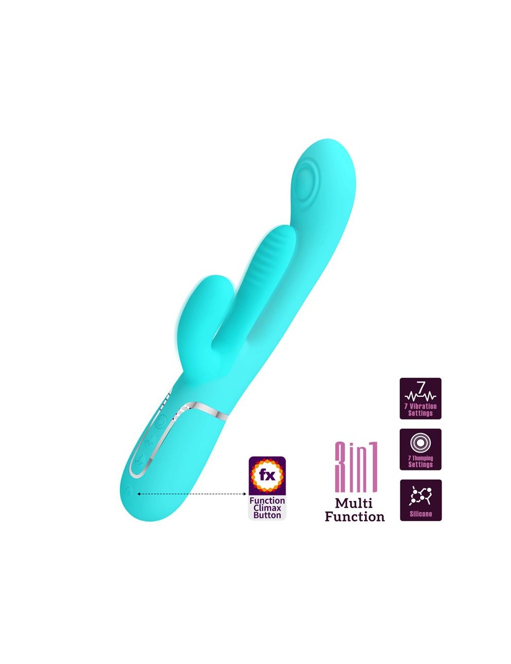 Shania Vibrador con Lengua y Thumping Turquesa