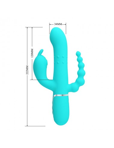 Cammy Vibrador con Bolas Rotadoras y Cadena Anal