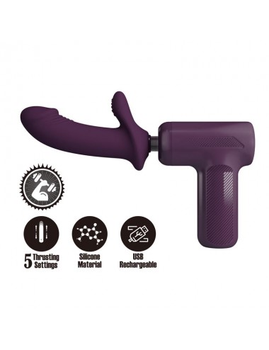 Dj Scholar Pistola de Masaje con Dildo Funcion Empuje Purpura