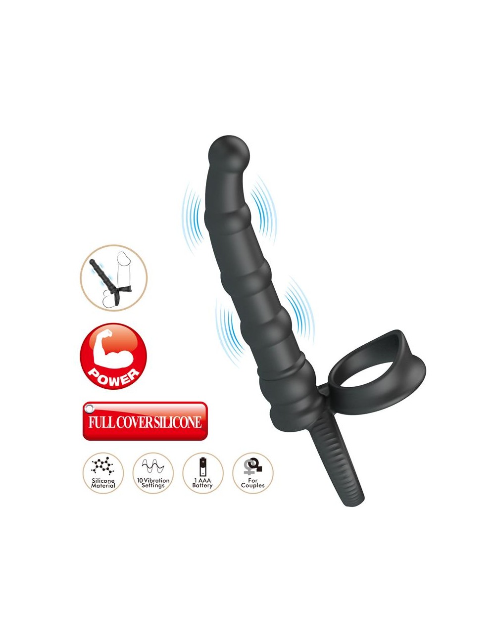 Tatum Plug Anal con Anillo para el Pene con Vibracion