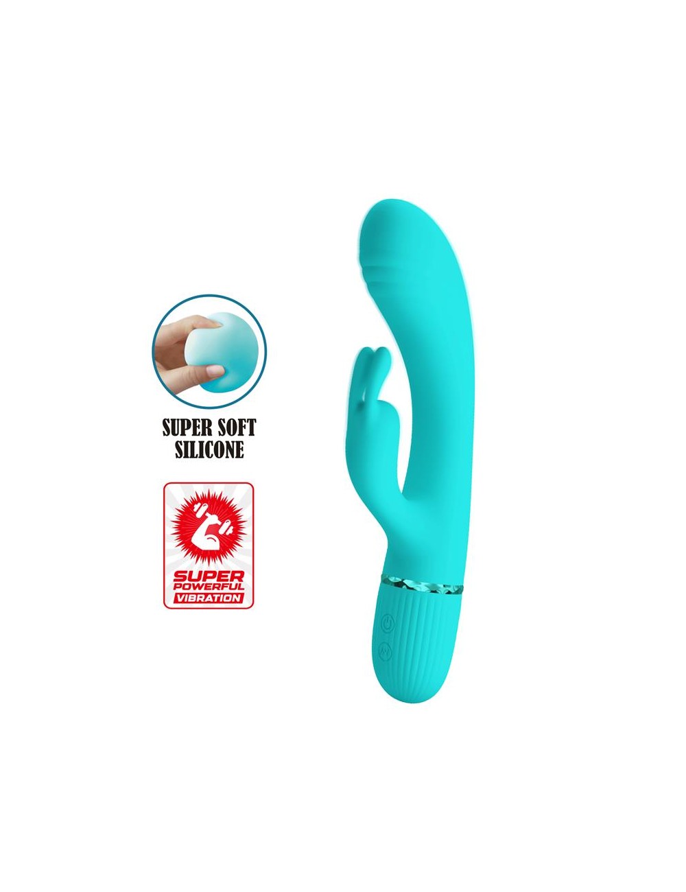 Scocco Vibrador con Rabbit Turquesa