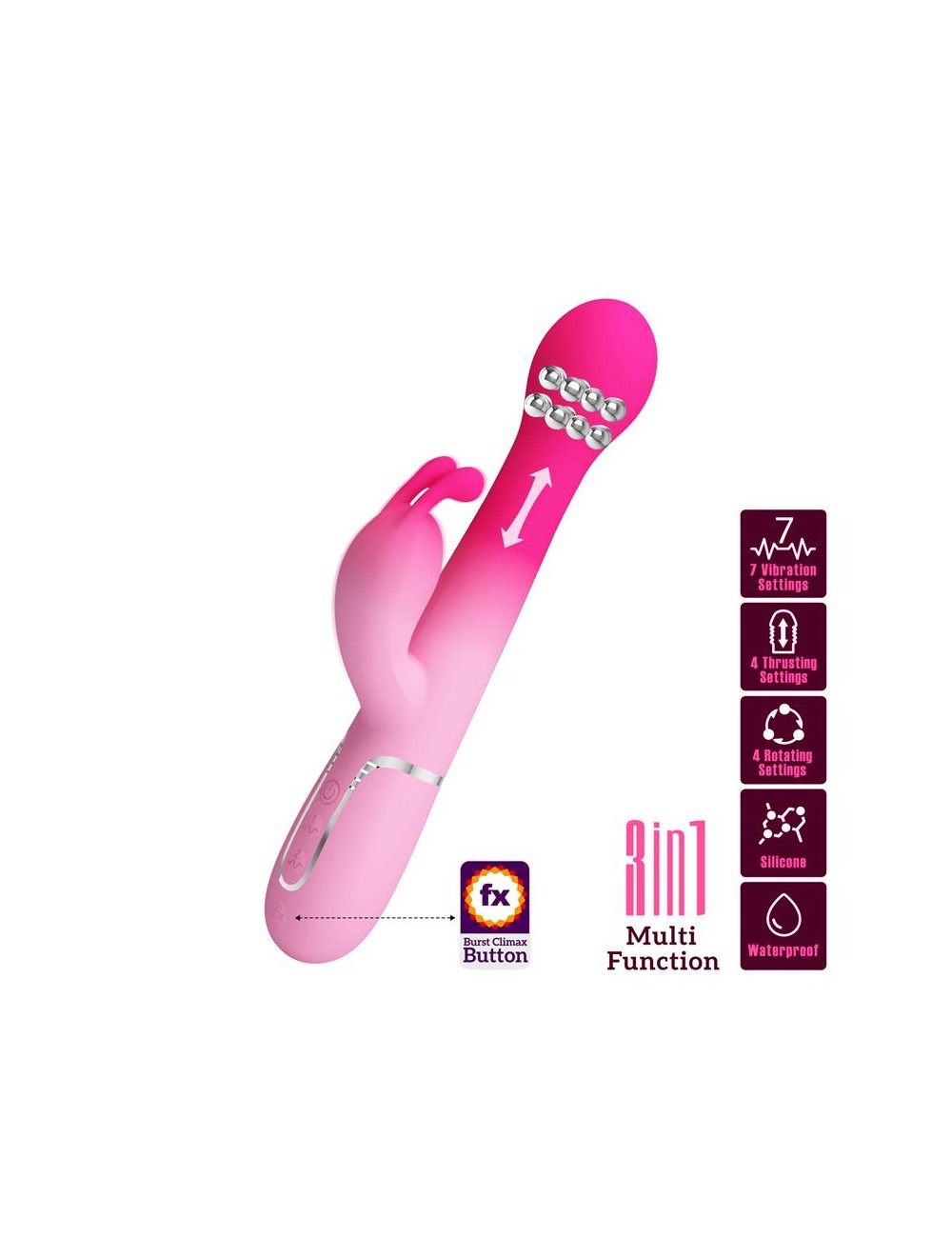 Dejon Vibrador con Thrusting y Bolas Rotatorias