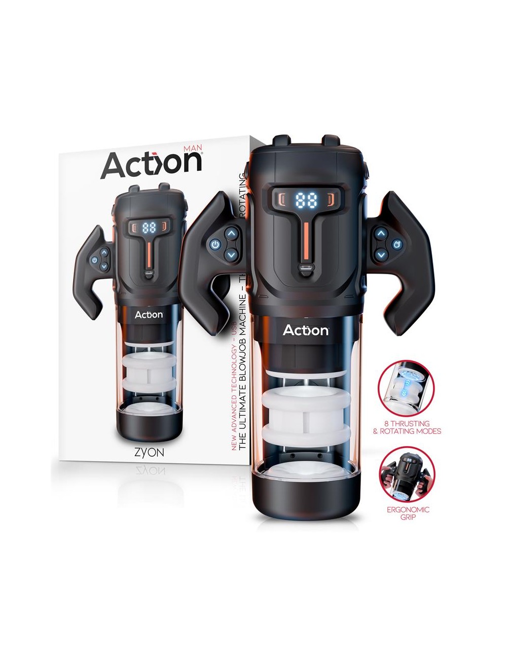 Zyon Masturbador Automatico Avanzado con Up and Down y Rotacion