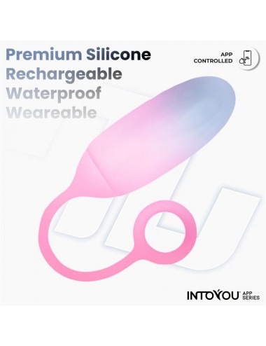 Huevo Silicona Doble Capa con APP Azul Rosa