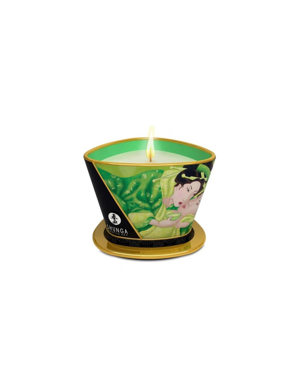 Shunga Vela de Masaje Verde Exotico