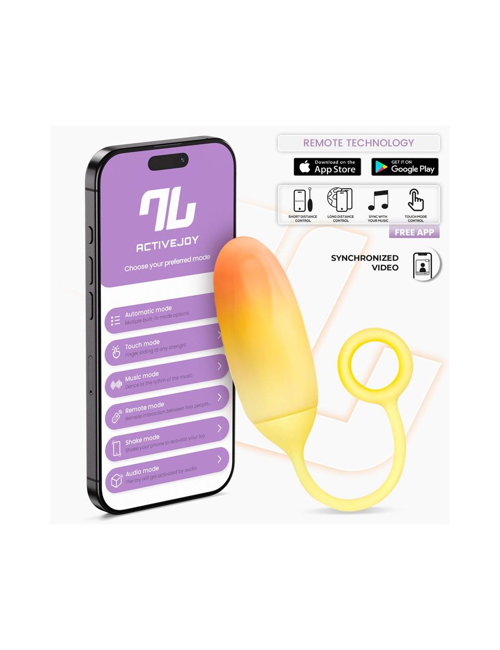 Huevo Silicona Doble Capa con APP Amarillo Naranja