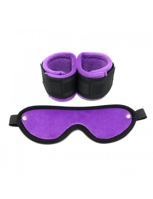 Esposas y Mascara Ajustables Purpura