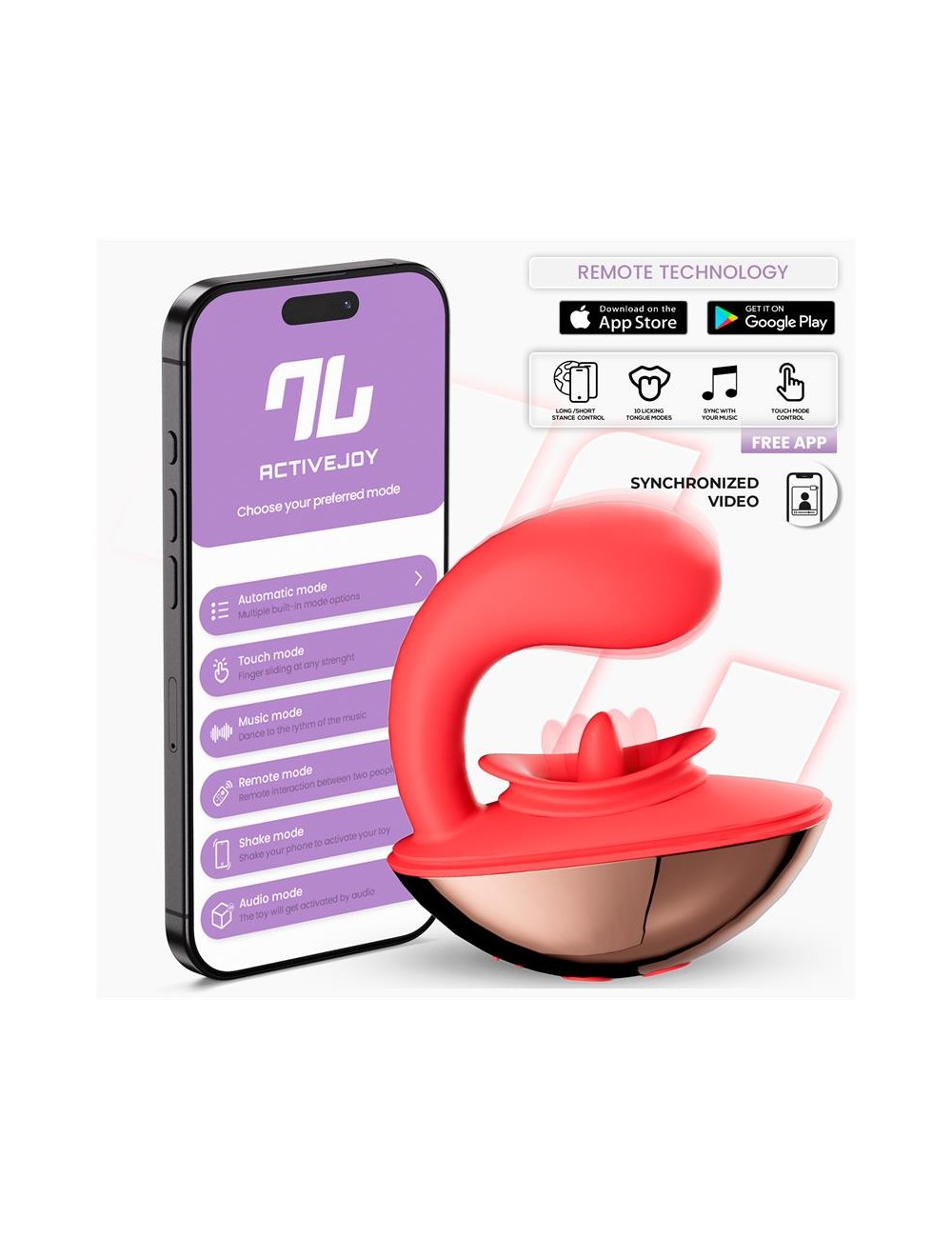 Rondy Estimulador con Vibracion y Lengua con App