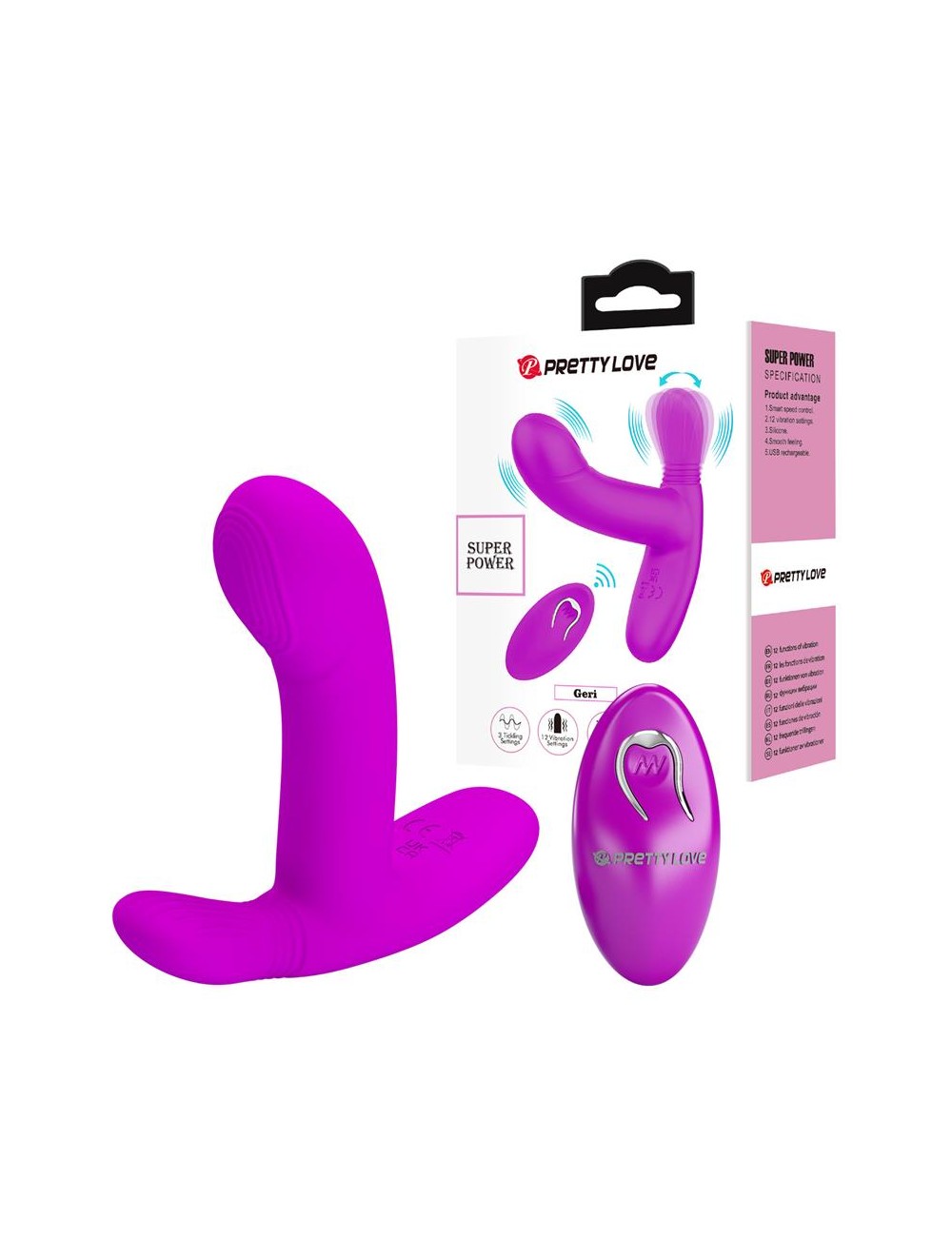 Geri Estimulador con Vibracion y Licking con Control Remoto