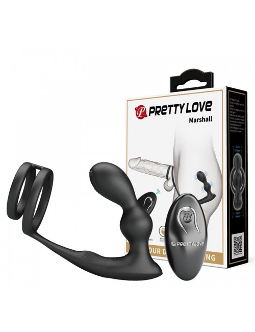 Marshall Plug Anal con Vibracion y Anillo para el Pene y Testiculos