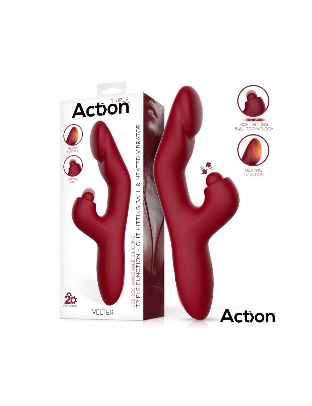 Velter Soft Clit Hitting Ball con Vibracion y Efecto Calor