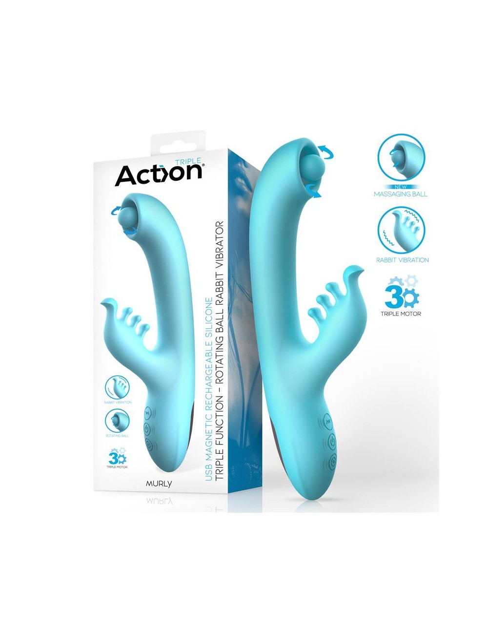 Murly Soft Massaging Ball 360º con Vibracion Doble 3 Motores