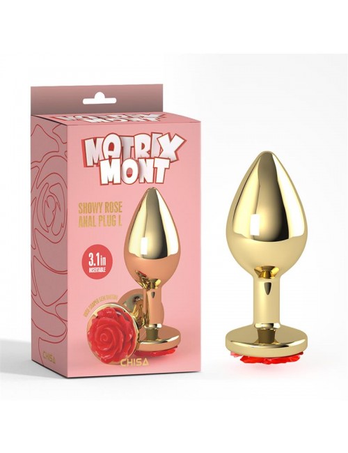 Plug Anal con Joya de Rosa Showy Rose Talla L