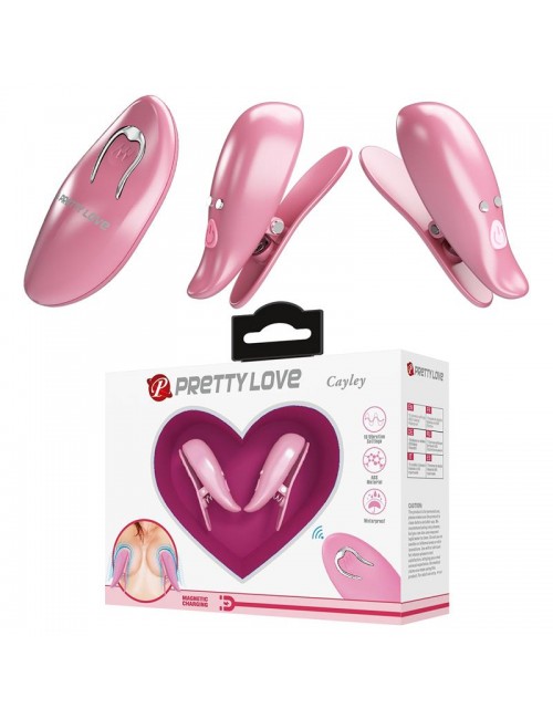 Cailey Pinzas para Pezones con Vibracion y Control Remoto