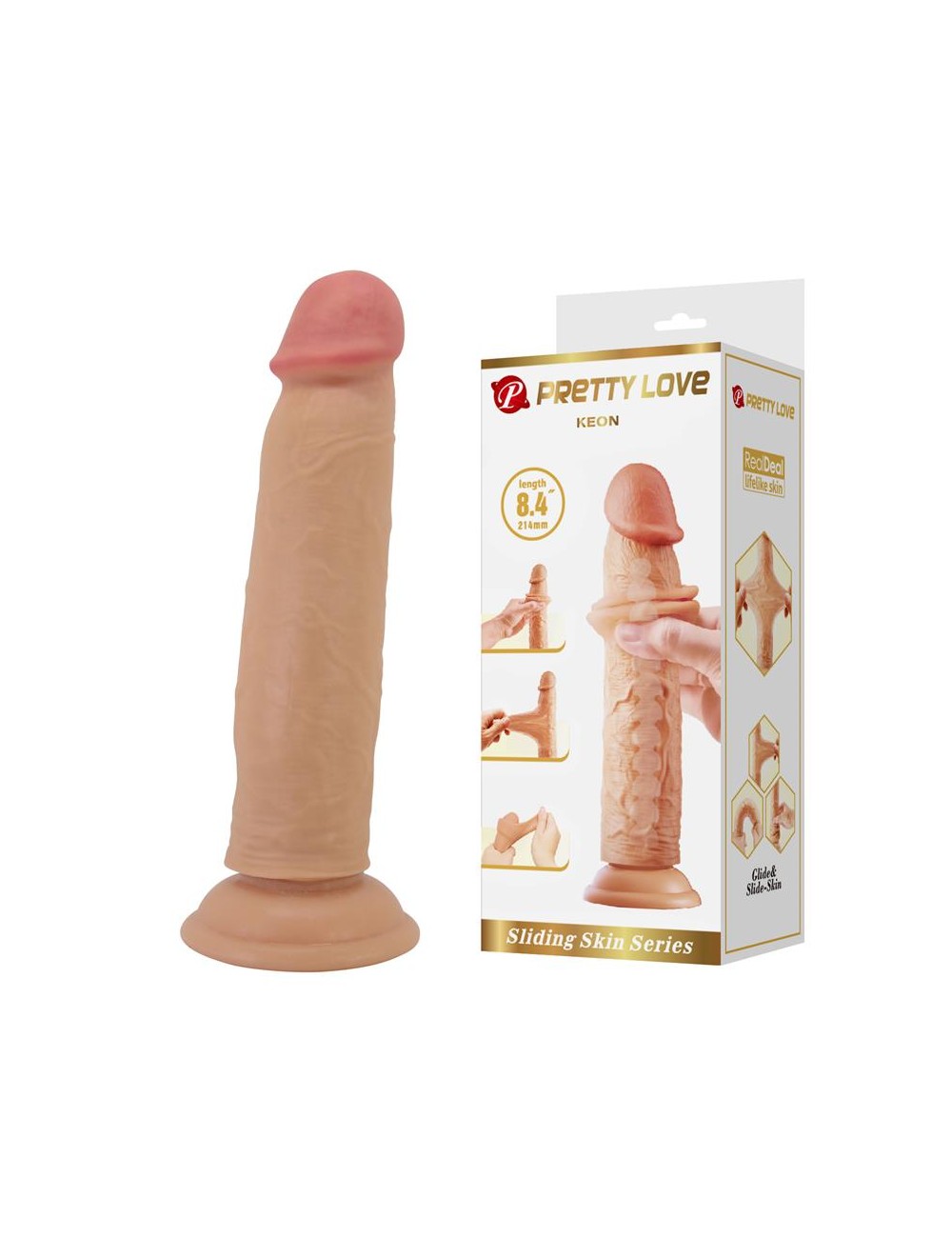 Keon Dildo con Piel Deslizante Retractil 21 cm