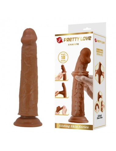 Sharife Dildo con Piel Deslizante Retractil 25 cm
