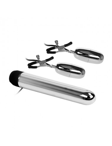 Baile Set Bala Vibrador y Pinzas para Pezones con Vibracion Turbo