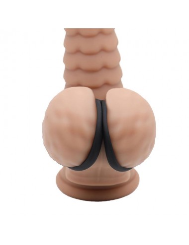 Anillo Triple Pene y Testiculos Silicona Liquida Flexible