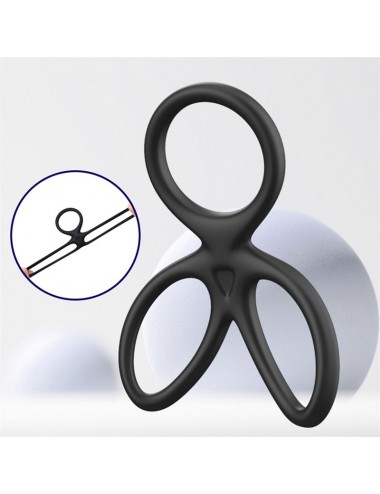 Anillo Triple Pene y Testiculos Silicona Liquida Flexible