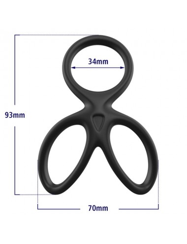 Anillo Triple Pene y Testiculos Silicona Liquida Flexible