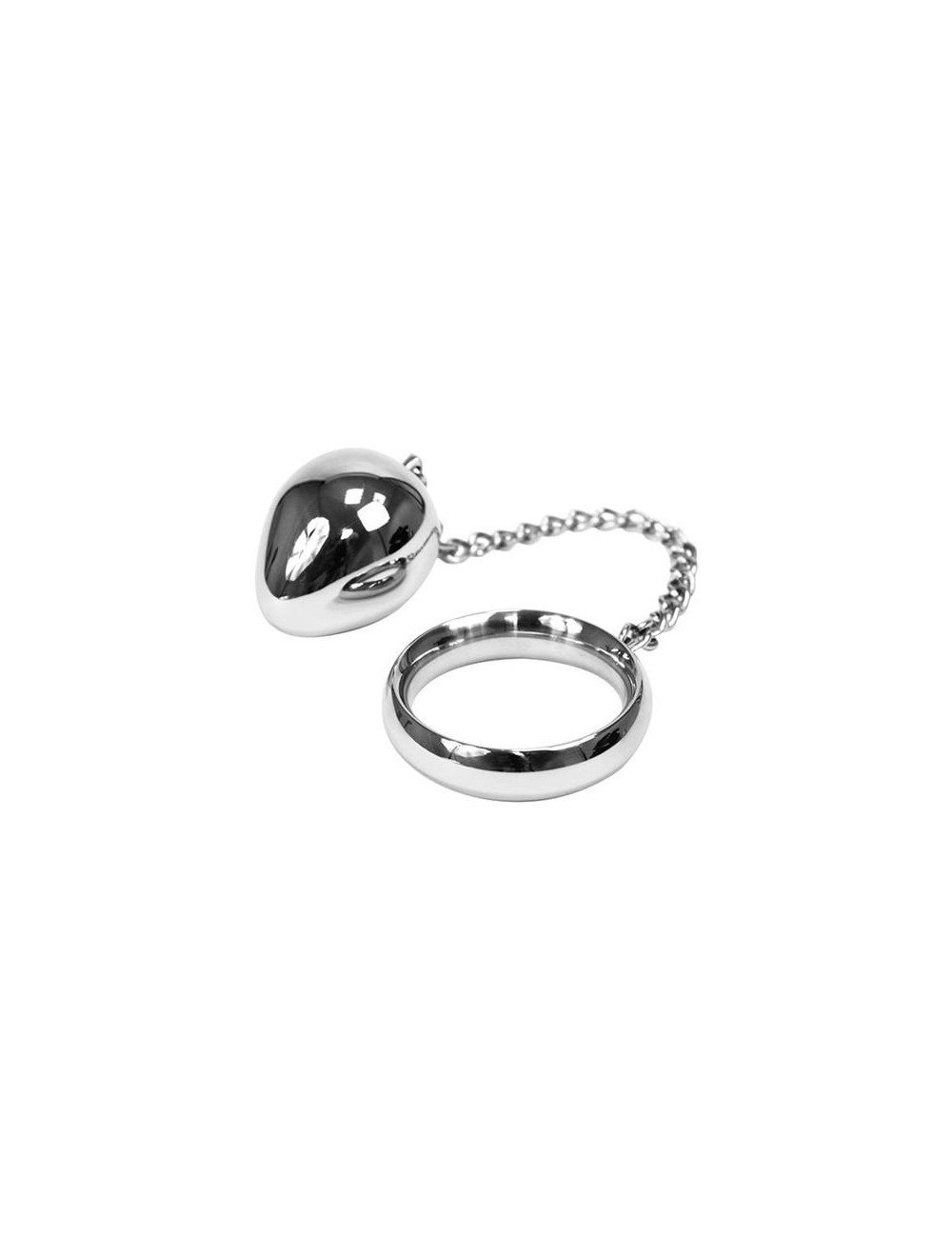 Anillo Pene con Huevo Anal Acero Inox 40mm