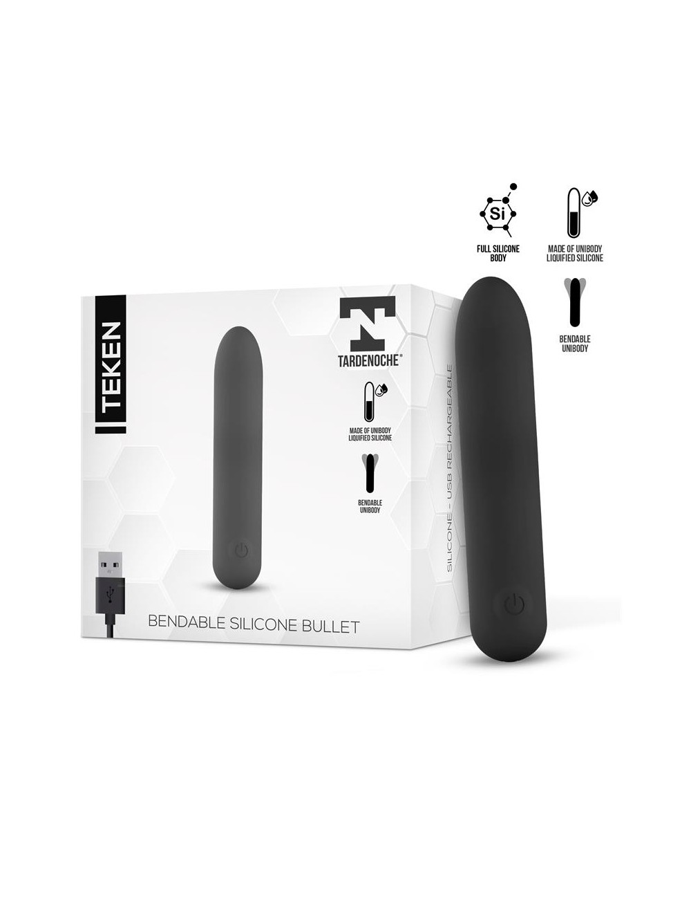 Teken Bala Vibradora Flexible Silicona Liquida Unibody USB Magnetico