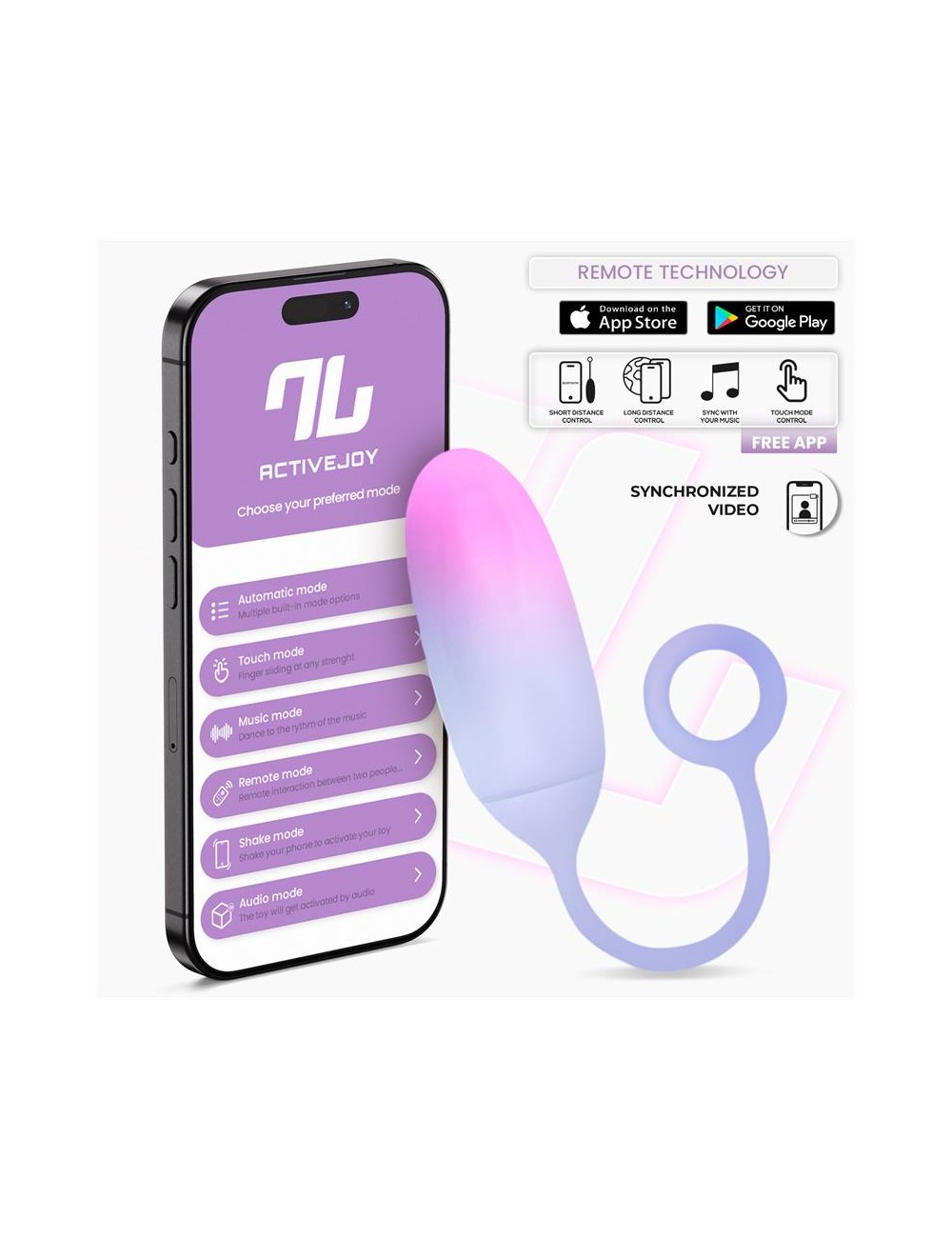 Huevo Silicona Doble Capa con APP Rosa Azul