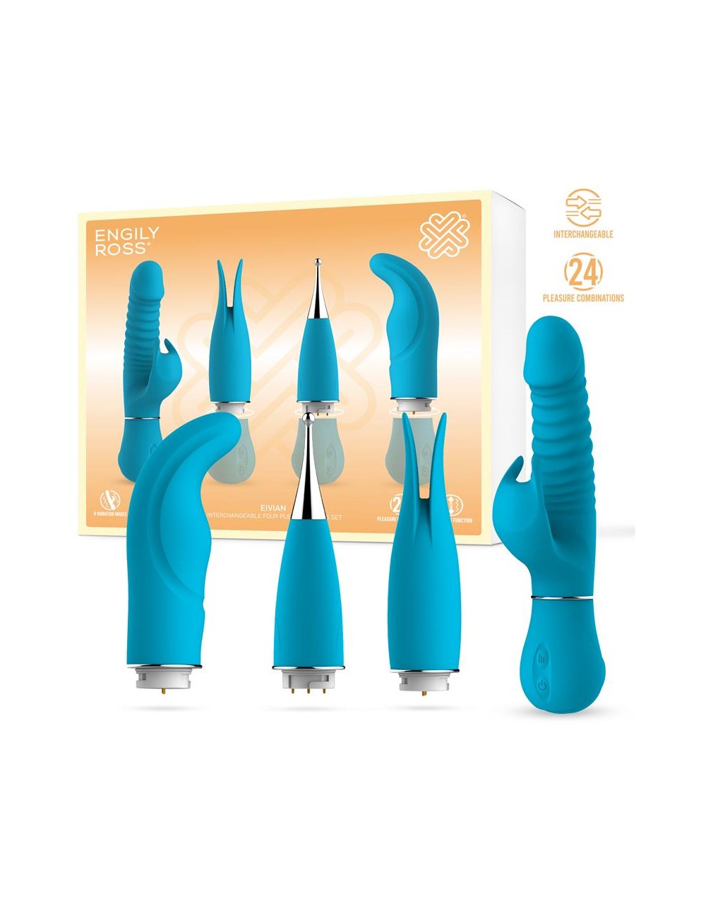 Eivian Set 4 Piezas Intercambiables Vibracion y Thrusting