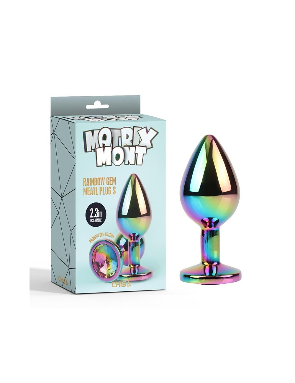 Rainbow Gem Plug Anal multicolor con Joya Talla S
