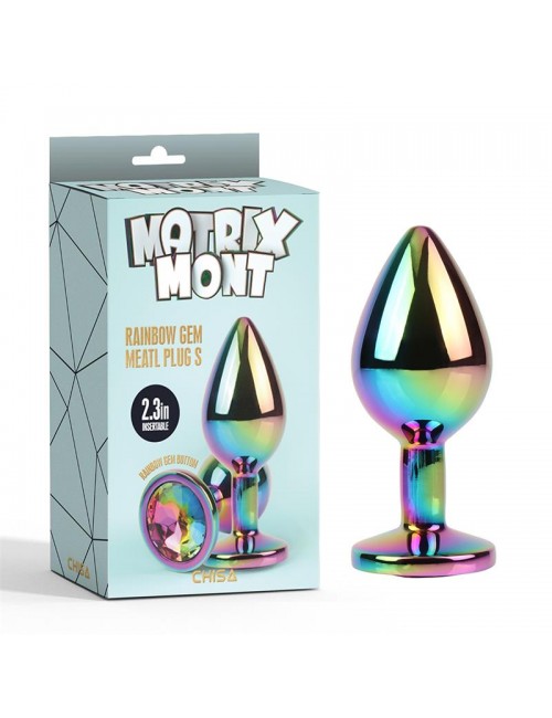 Rainbow Gem Plug Anal multicolor con Joya Talla S