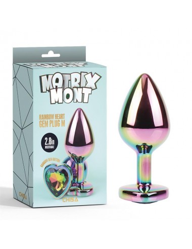 Rainbow Heart Plug Anal multicolor con Joya Talla M